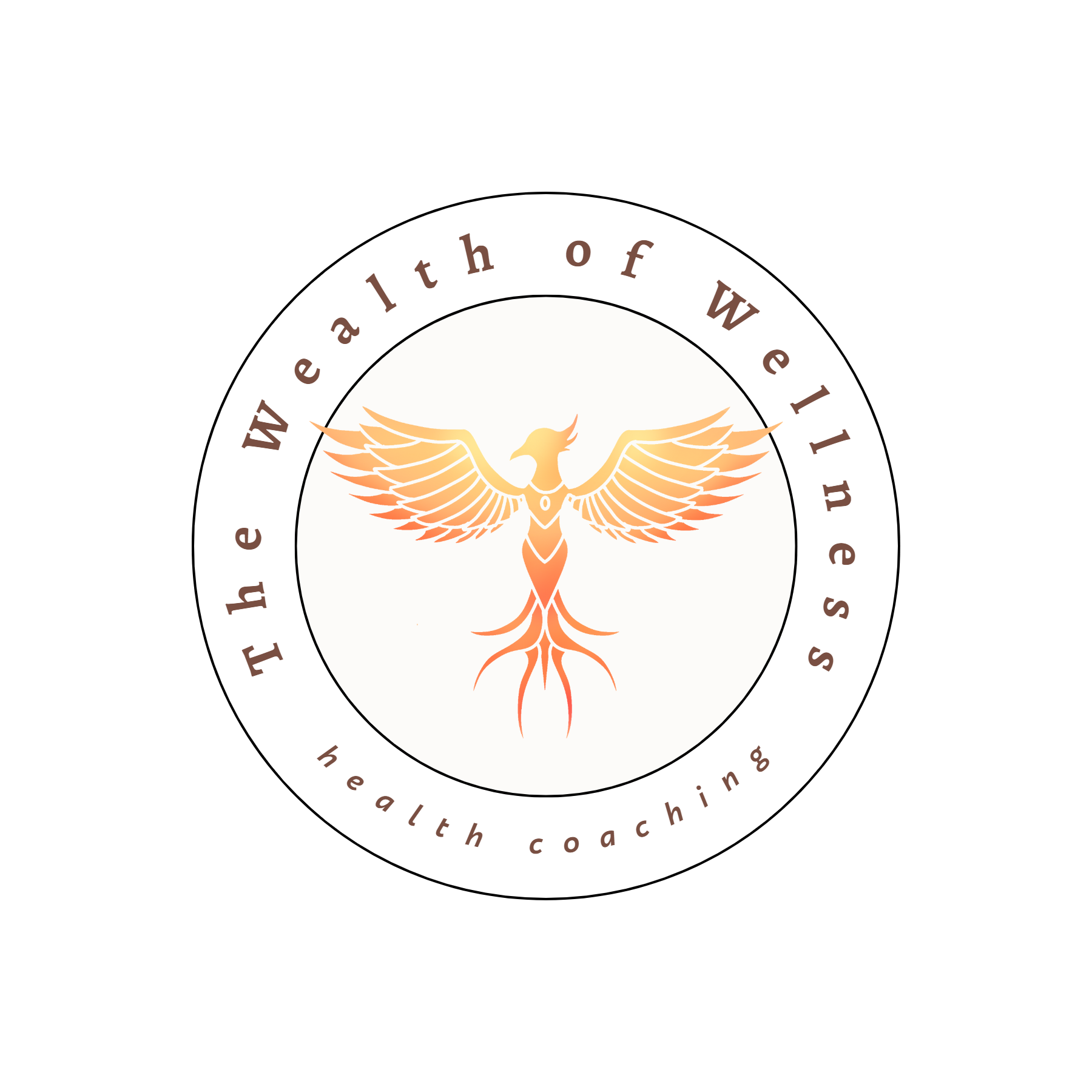 Logo for The Wealth of Wellness - health - coaching - image of a Phoenix bird